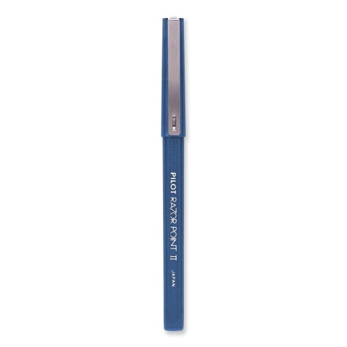 Pilot Razor Point Ii Super Fine Line Porous Point Pen, Stick, Extra-Fine 0.2 Mm, Blue Ink, Blue Barrel, Dozen