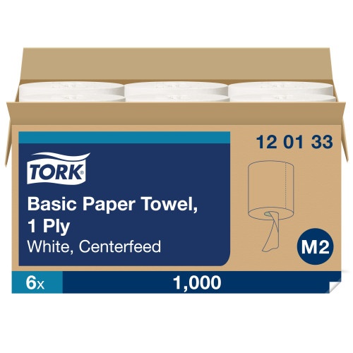 Tork Advanced Centerfeed Hand Towel, 1-Ply, 8.25 X 11.8, White, 1,000/Roll, 6/Carton