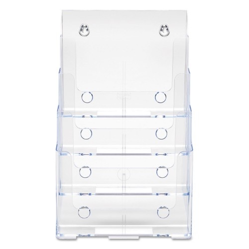Deflecto 4-Compartment Docuholder, Magazine Size, 9.38W X 7D X 13.63H, Clear
