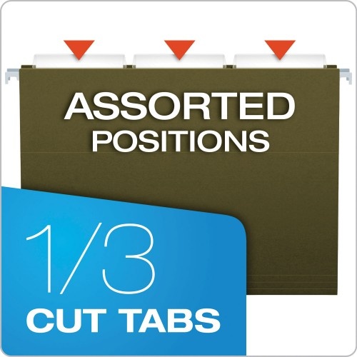 Pendaflex Standard Green Hanging Folders, Letter Size, 1/3-Cut Tab, Standard Green, 25/Box