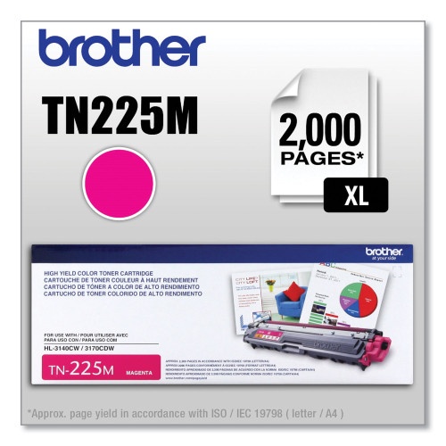 Brother High-Yield Toner, 2,200 Page-Yield, Magenta