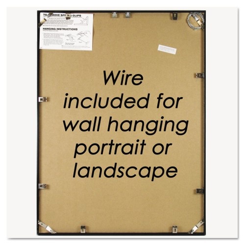 Nudell Metal Poster Frame, Plastic Face, 24 X 36, Black