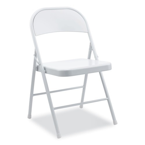 Alera Armless Steel Folding Chair, Supports Up To 275 Lb, Gray Seat, Gray Back, Gray Base, 4/Carton
