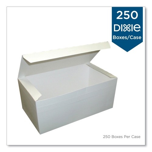 Dixie Tuck-Top One-Piece Paperboard Take-Out Box, 9 X 5 X 3, White, Paper, 250/Carton