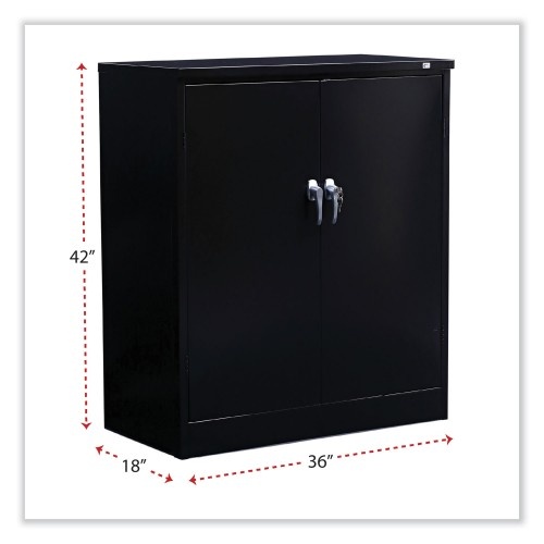 Alera Assembled 42" High Heavy-Duty Welded Storage Cabinet, Two Adjustable Shelves, 36W X 18D, Black