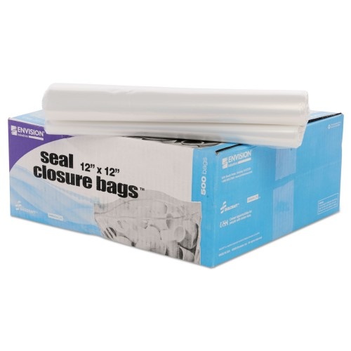 Stout By Envision Seal Closure Bags, 2 Mil, 12" X 12", Clear, 500/Carton