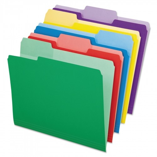 Pendaflex File Folders With Erasable Tabs, 1/3-Cut Tabs, Letter Size, Assorted, 30/Pack