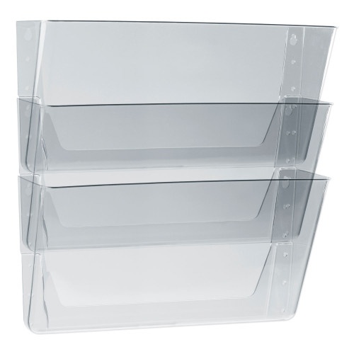Storex Wall File, 3 Sections, Legal Size 16" X 4" X 14", Clear, 3/Set