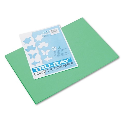 Pacon Tru-Ray Construction Paper, 76 Lb Text Weight, 12 X 18, Festive Green, 50/Pack