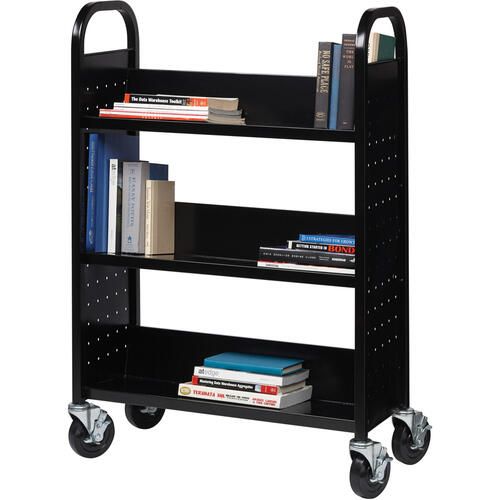 Lorell Single-Sided Steel Book Cart