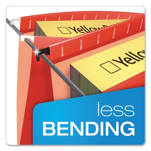 Pendaflex Surehook Hanging Folders, Letter Size, 1/5-Cut Tab, Red, 20/Box