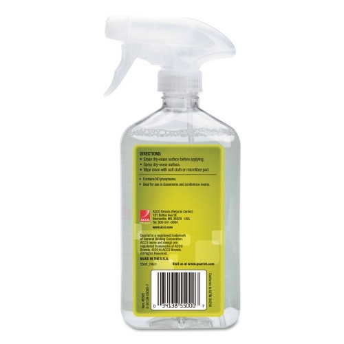 Quartet Whiteboard Spray Cleaner For Dry Erase Boards, 17 Oz Spray Bottle