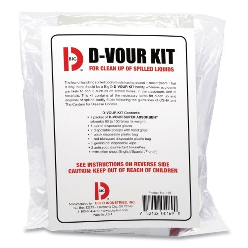 Big-D D'vour Clean-Up Kit, Powder, All Inclusive Kit, 6/Carton