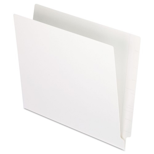 Pendaflex Colored End Tab Folders With Reinforced 2-Ply Straight Cut Tabs, Letter Size, White, 100/Box