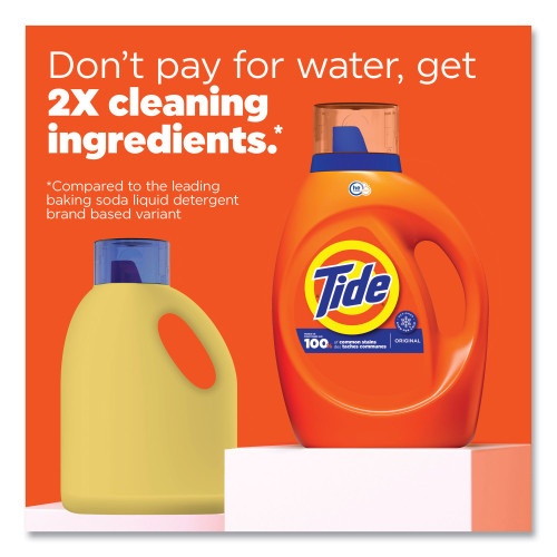 Tide He Laundry Detergent, Original Scent, Liquid, 64 Loads, 92 Oz Bottle, 4/Carton