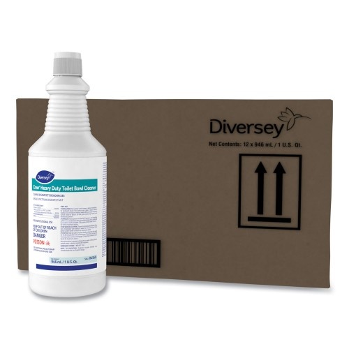 Diversey Crew Heavy Duty Toilet Bowl Cleaner, Minty, 32 Oz Squeeze Bottle, 12/Carton