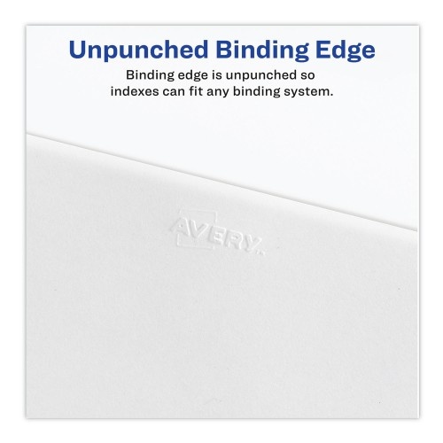 Preprinted Legal Exhibit Side Tab Index Dividers, Avery Style, 10-Tab, 21, 11 X 8.5, White, 25/Pack,