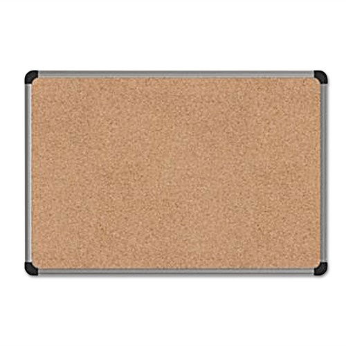 Universal Cork Board With Aluminum Frame, 36 X 24, Tan Surface