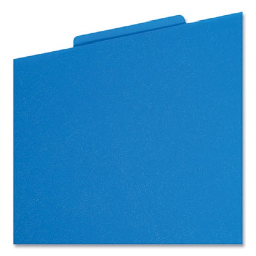 Smead Six-Section Poly Classification Folders, 2" Expansion, 2 Dividers, 6 Fasteners, Letter Size, Blue Exterior, 10/Box
