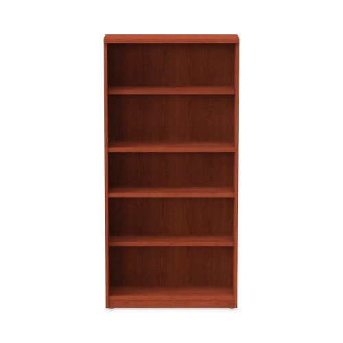 Alera Valencia Series Bookcase, Five-Shelf, 31.75W X 14D X 64.75H, Medium Cherry