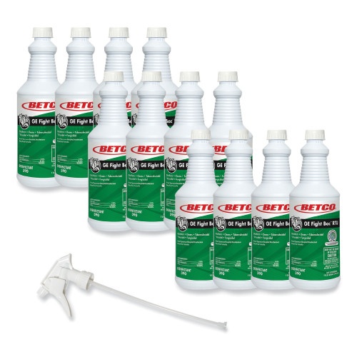 Betco Ge Fight Bac Rtu Disinfectant, Fresh Scent, 32 Oz Bottle, 12/Carton