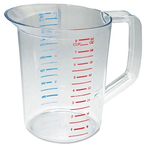 Rubbermaid Commercial Bouncer Measuring Cup, 2 Qt, Clear
