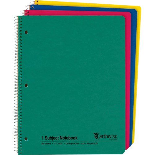 Tops Ampad Oxford Earthwise Recycled 3Hp Notebooks - Letter