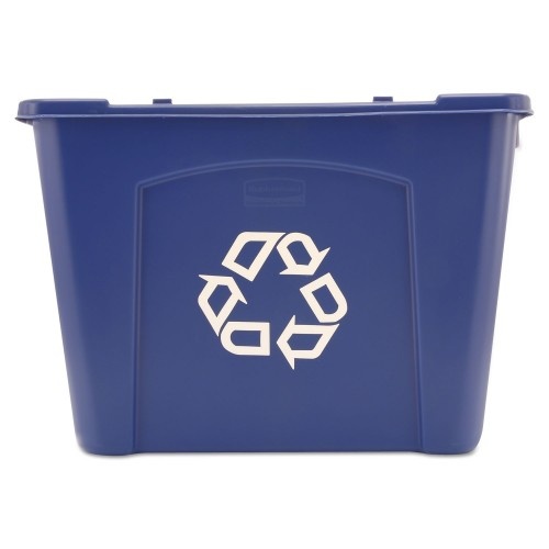 Rubbermaid Commercial Stacking Recycle Bin, 14 Gal, Polyethylene, Blue