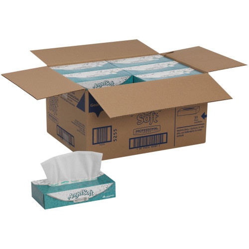 Georgia Pacific Professional Premium Facial Tissues In Flat Box, 2-Ply, White, 100 Sheets, 30 Boxes/Carton