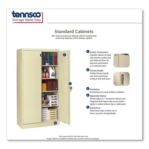 Tennsco 72" High Standard Cabinet , 30W X 15D X 72H, Putty