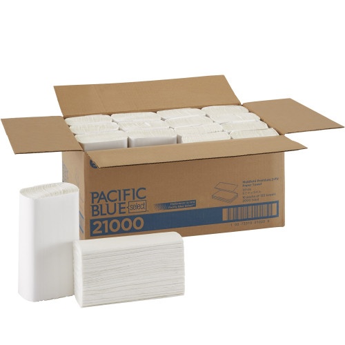 Georgia Pacific Professional Blue Select Multi-Fold 2 Ply Paper Towel, 9.2 X 9.4, White, 125/Pack, 16 Packs/Carton