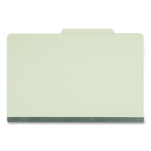 Universal Four-Section Pressboard Classification Folders, 2" Expansion, 1 Divider, 4 Fasteners, Legal Size, Green Exterior, 10/Box
