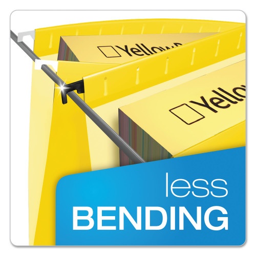 Pendaflex Surehook Hanging Folders, Letter Size, 1/5-Cut Tabs, Yellow, 20/Box