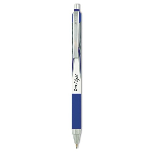 Zebra Z-Grip Flight Ballpoint Pen, Retractable, Bold 1.2 Mm, Blue Ink, Black/Blue/White Barrel, 12/Pack (21920)
