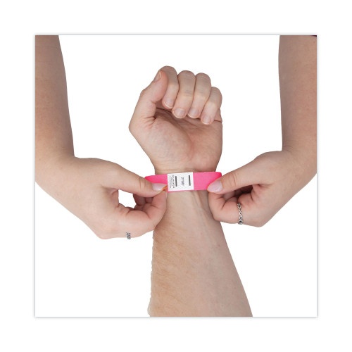 Advantus Crowd Management Wristbands, Sequentially Numbered, 9.75" X 0.75", Neon Pink, 500/Pack