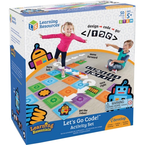Learning Resources Ages 5+ Let's Go Code Activity Set Theme/Subject: Fun - Skill Learning: Gross Motor, Visual, Critical Thinking, Sequential Thinking, Problem Solving, Direction - 50 Pieces - 5+ - 1 Set (Ler2835)