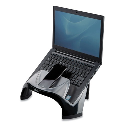 Fellowes Laptop Riser With Usb Connection, 13 1/8 X 10 5/8 X 7 1/2, Black/Clear