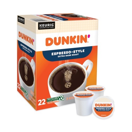 Dunkin Donuts K-Cup Pods, Espresso, 22/Box
