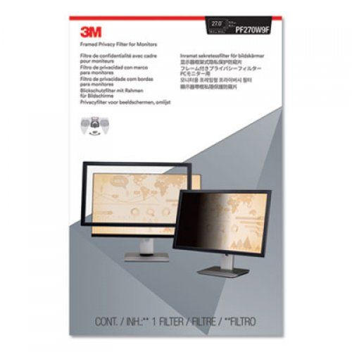 3M Framed Desktop Monitor Privacy Filter For 27" Widescreen Lcd, 16:9 Aspect Ratio