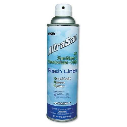 Misty Handheld Air Sanitizer/Deodorizer, Fresh Linen, 10 Oz Aerosol, 12/Carton