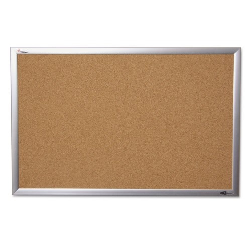 Abilityone 719501 Skilcraft Quartet Cork Board, 24 X 36, Tan Surface, Anodized Aluminum Frame