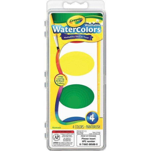 Crayola Washable Nontoxic 4 Watercolor Set
