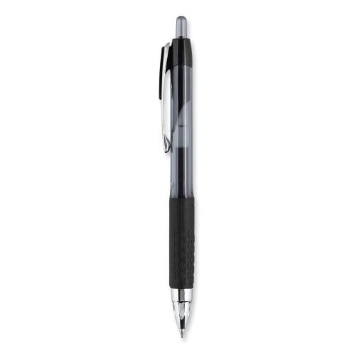 Uni-Ball Signo 207 Gel Pen, Retractable, Medium 0.7 Mm, Black Ink, Smoke/Black Barrel, Dozen