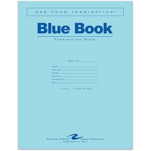 Roaring Spring 8 - Sheet Blue Examination Book - Letter