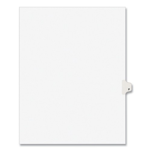 Preprinted Legal Exhibit Side Tab Index Dividers, Avery Style, 26-Tab, P, 11 X 8.5, White, 25/Pack,