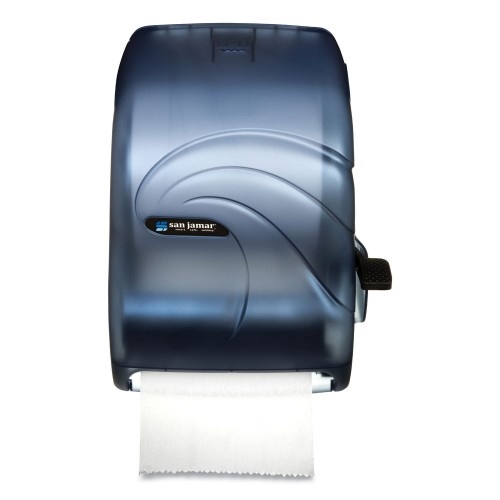 San Jamar Lever Roll Towel Dispenser, Oceans, Arctic Blue, 16 3/4 X 10 X 12
