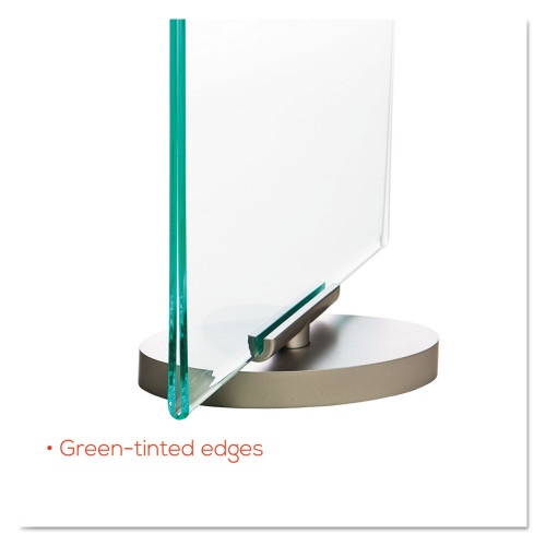 Deflecto Superior Image Swivel Sign Holder W/Green Edge, 8.5 X 11 Insert, Silver Base