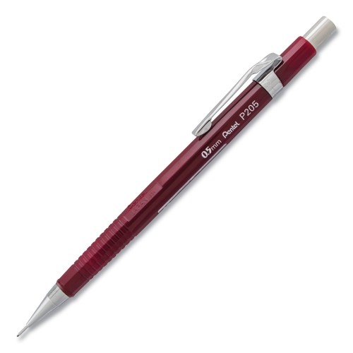 Pentel Sharp Mechanical Pencil, 0.5 Mm, Hb (#2.5), Black Lead, Burgundy Barrel
