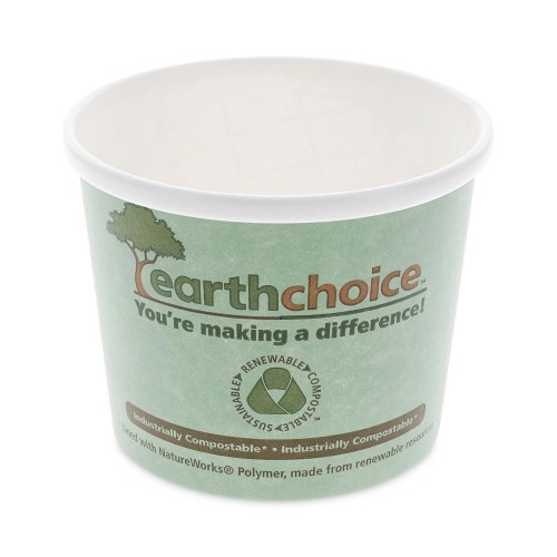 Pactiv Earthchoice Compostable Soup Cup, Medium, 12 Oz, 3.63" Diameter X 3.63"H, Teal, Paper, 500/Carton