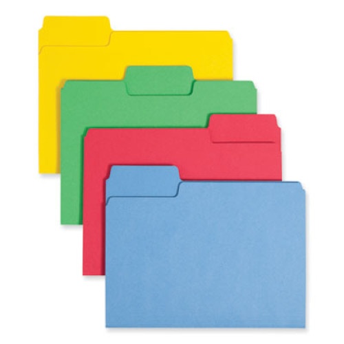 Smead Supertab Colored File Folders, 1/3-Cut Tabs: Assorted, Letter Size, 0.75" Expansion, 11-Pt Stock, Color Assortment 1, 24/Pack